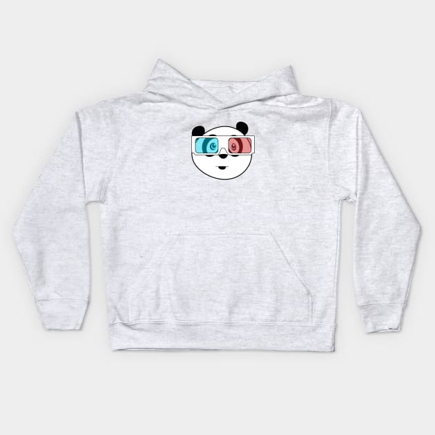 Panda - 3D Glasses Kids Hoodie by adamzworld